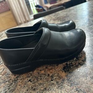 Dansko Black Leather Mules